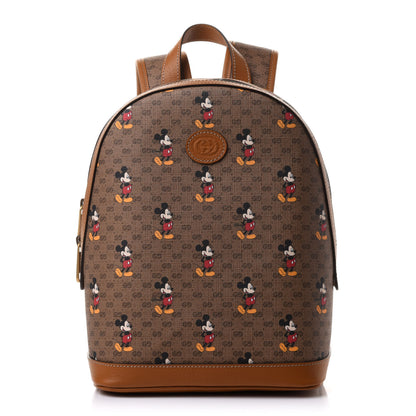 Gucci X DISNEY Mini Vintage GG Supreme Monogram Mickey Mouse Small Dome Backpack Beige Vintage Sun Oil 1 of 10