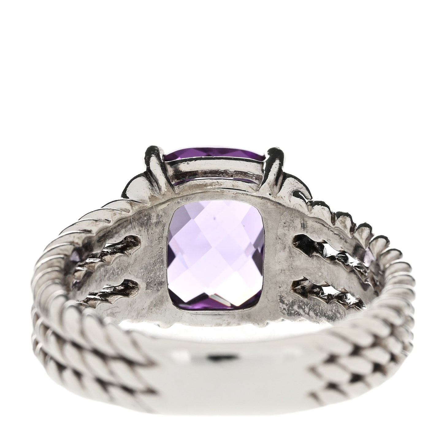 Sterling Silver Diamond Amethyst 10mm Petite Wheaton Ring 54 6.75