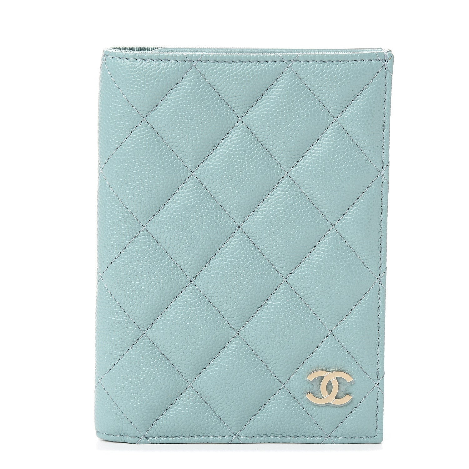 Chanel Caviar Quilted Passport Holder Blue 1 of 7