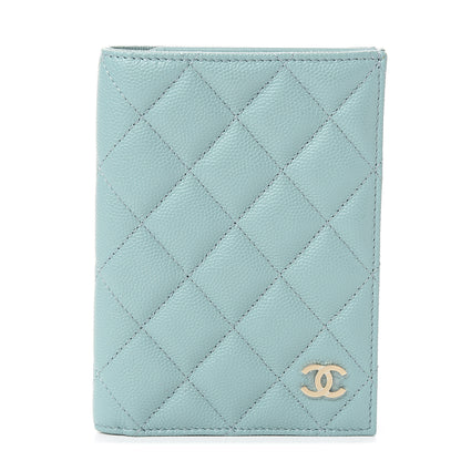 Chanel Caviar Quilted Passport Holder Blue 1 of 7