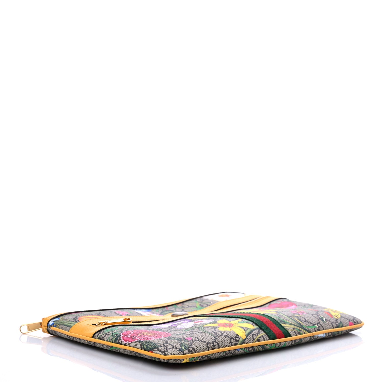 Gucci GG Supreme Monogram Flora Large Ophidia Pouch Clutch Beige Multicolor Crop 4 of 7