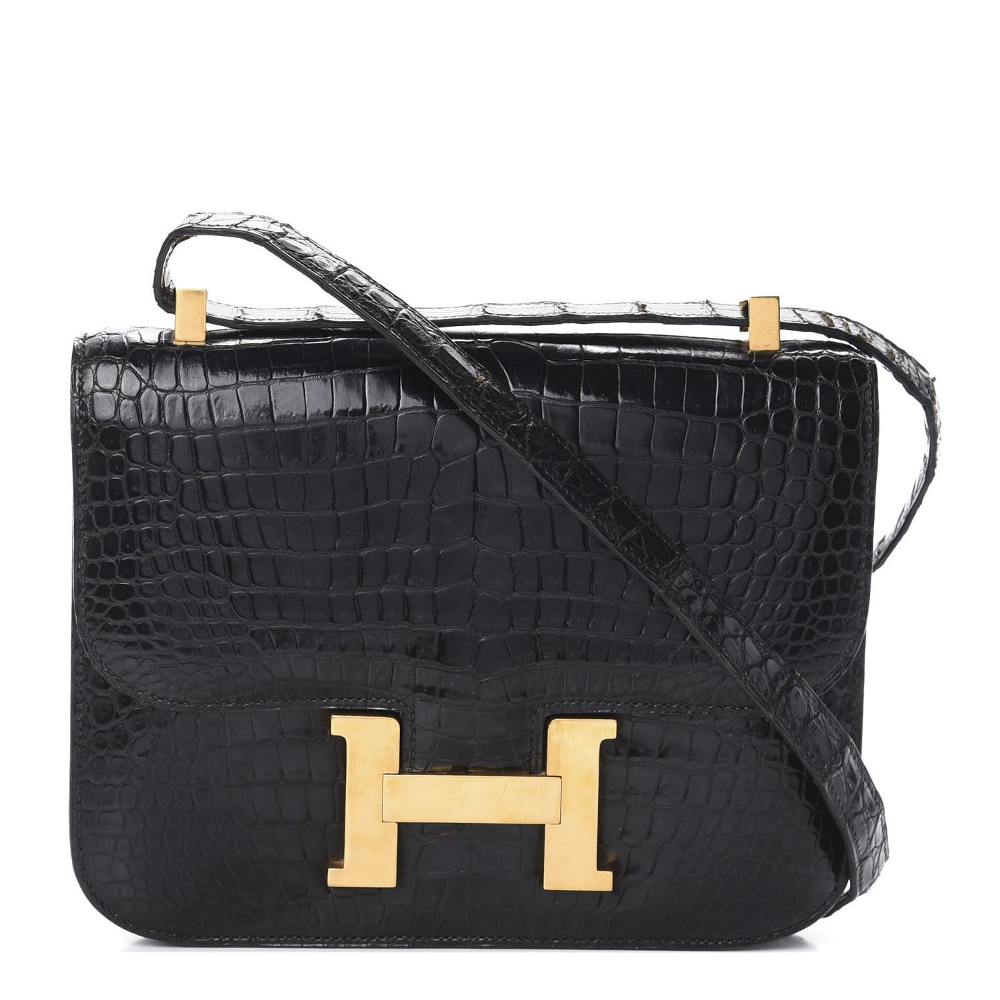 Shiny Porosus Crocodile Constance 24 Black