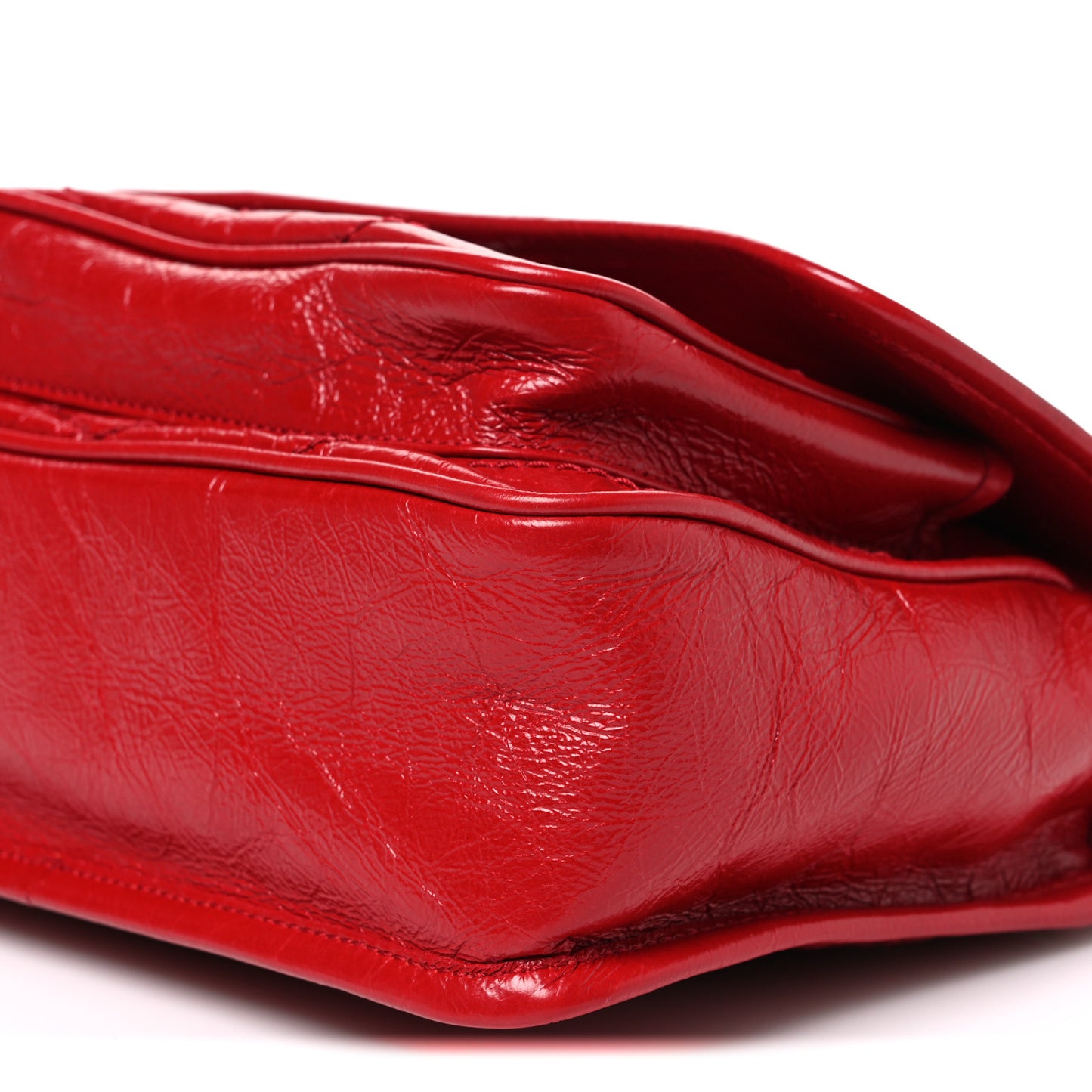 Crinkled Calfskin Matelasse Monogram Baby Niki Chain Satchel Rouge Eros