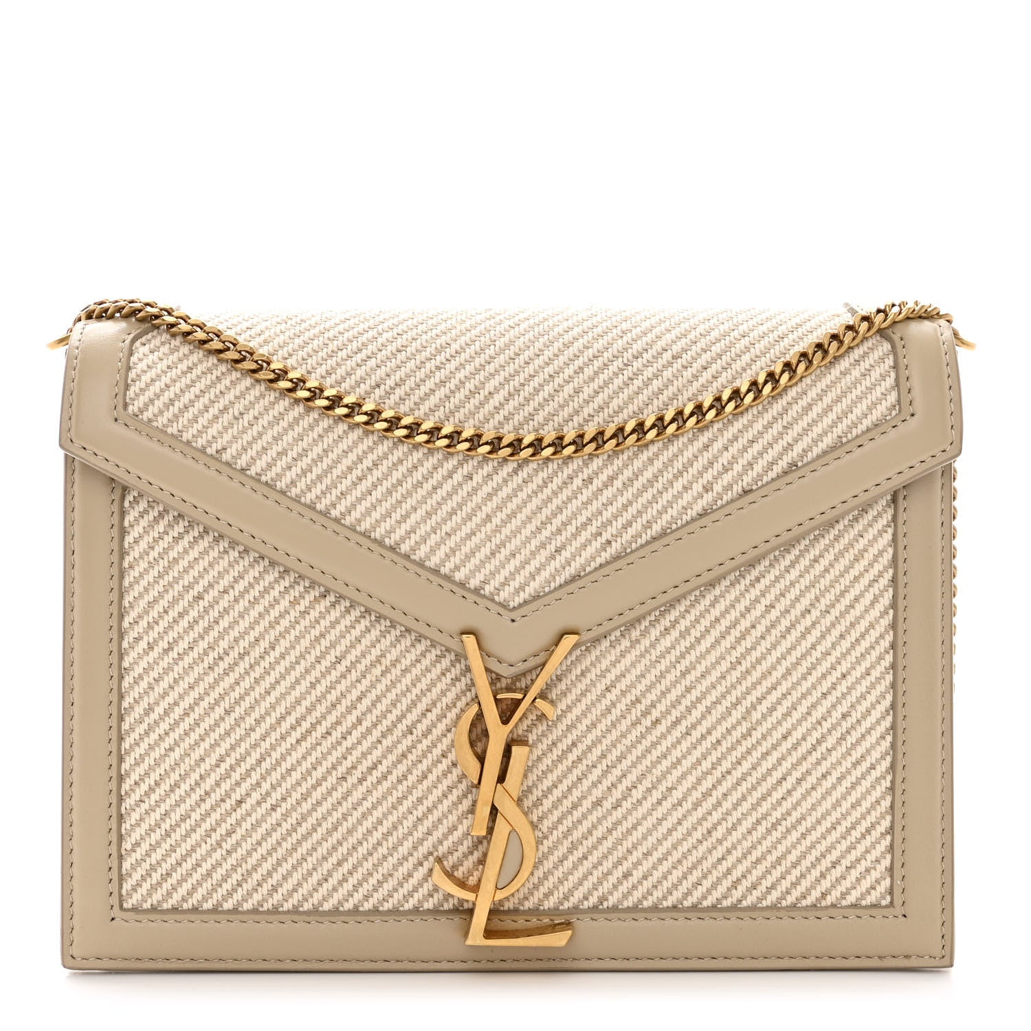Saint Laurent Canvas Calfskin Classic Monogram Cassandra Beige Cream 1 of 11