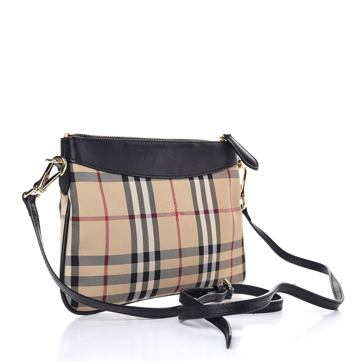 Burberry Horseferry Check Peyton Crossbody Clutch Bag Black 3 of 7