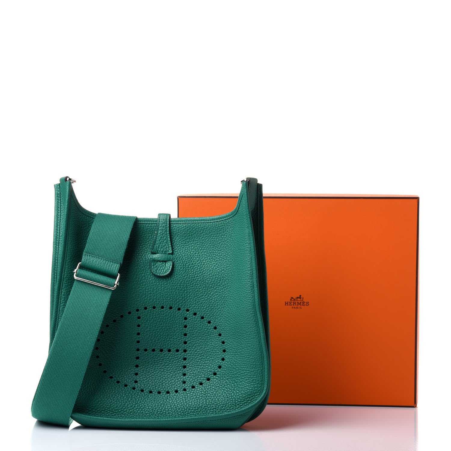 Hermes Taurillon Clemence Evelyne III PM Vert Vertigo 10 of 10