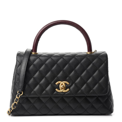 Chanel Caviar Lizard Quilted Small Coco Handle Flap Black 1 of 10