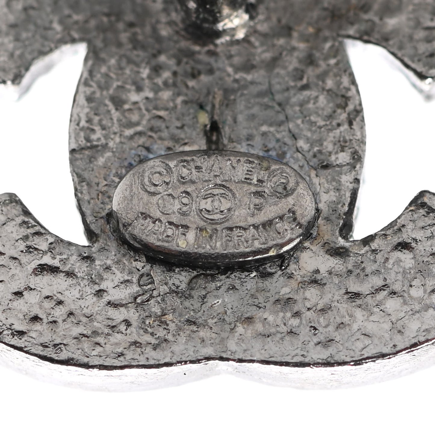 Ruthenium Crystal CC Earrings Silver Black