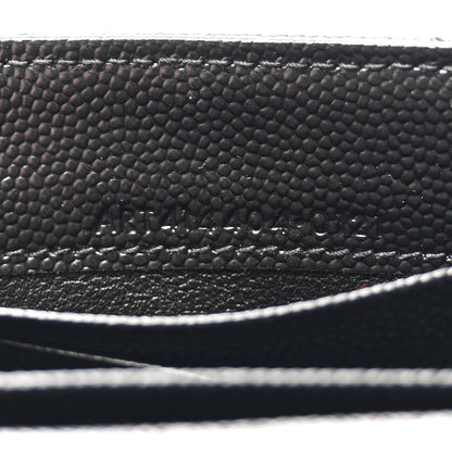 Saint Laurent Grain De Poudre Matelasse Chevron Small Monochome Monogram Envelope Wallet Black 7 of 7
