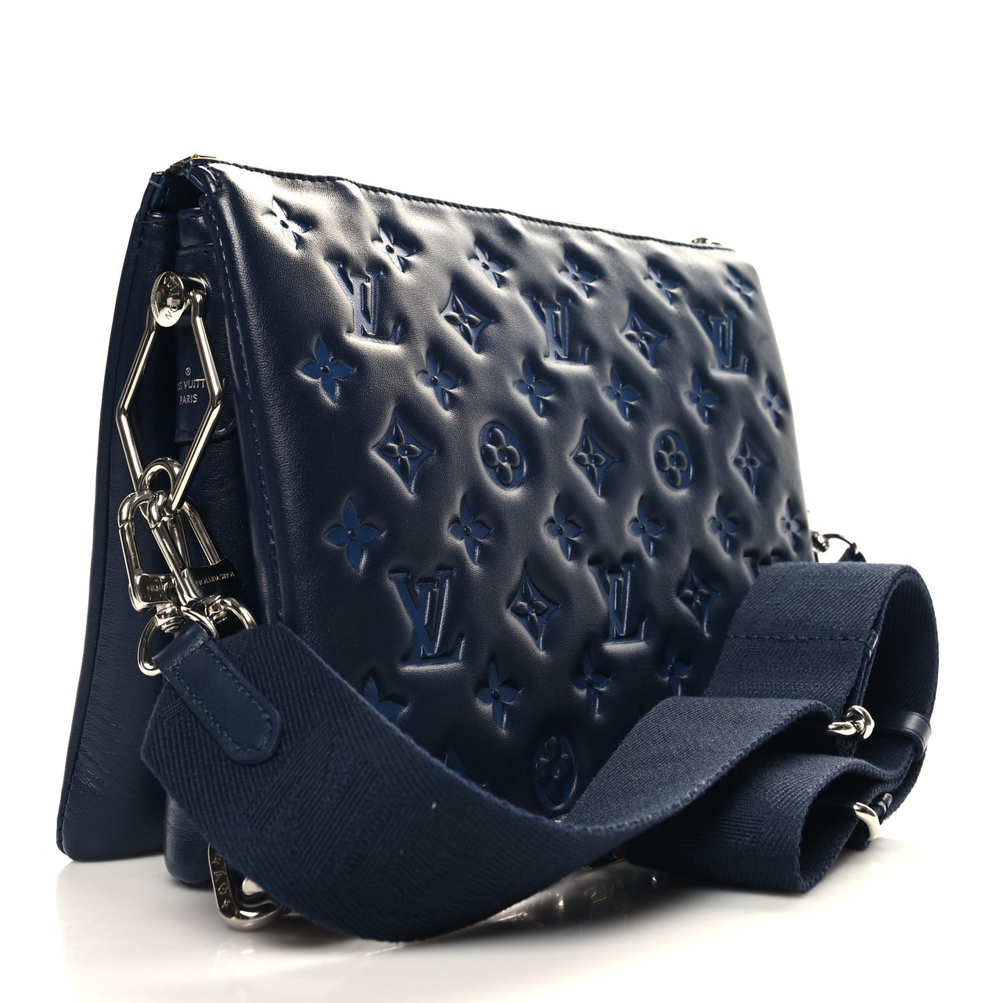 Lambskin Embossed Monogram Coussin PM Navy