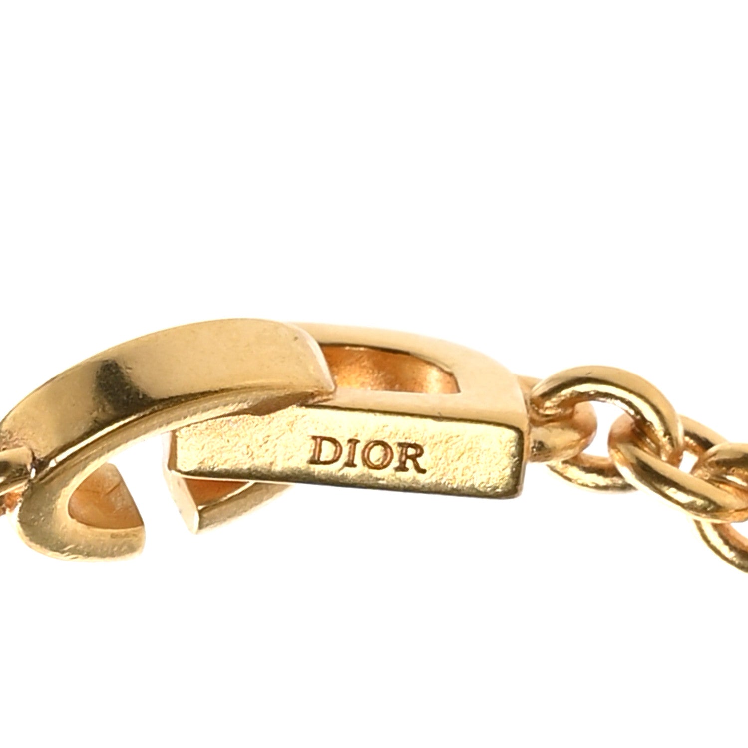 Christian Dior Metal CD Lock Hoop Earrings Gold 4 of 5