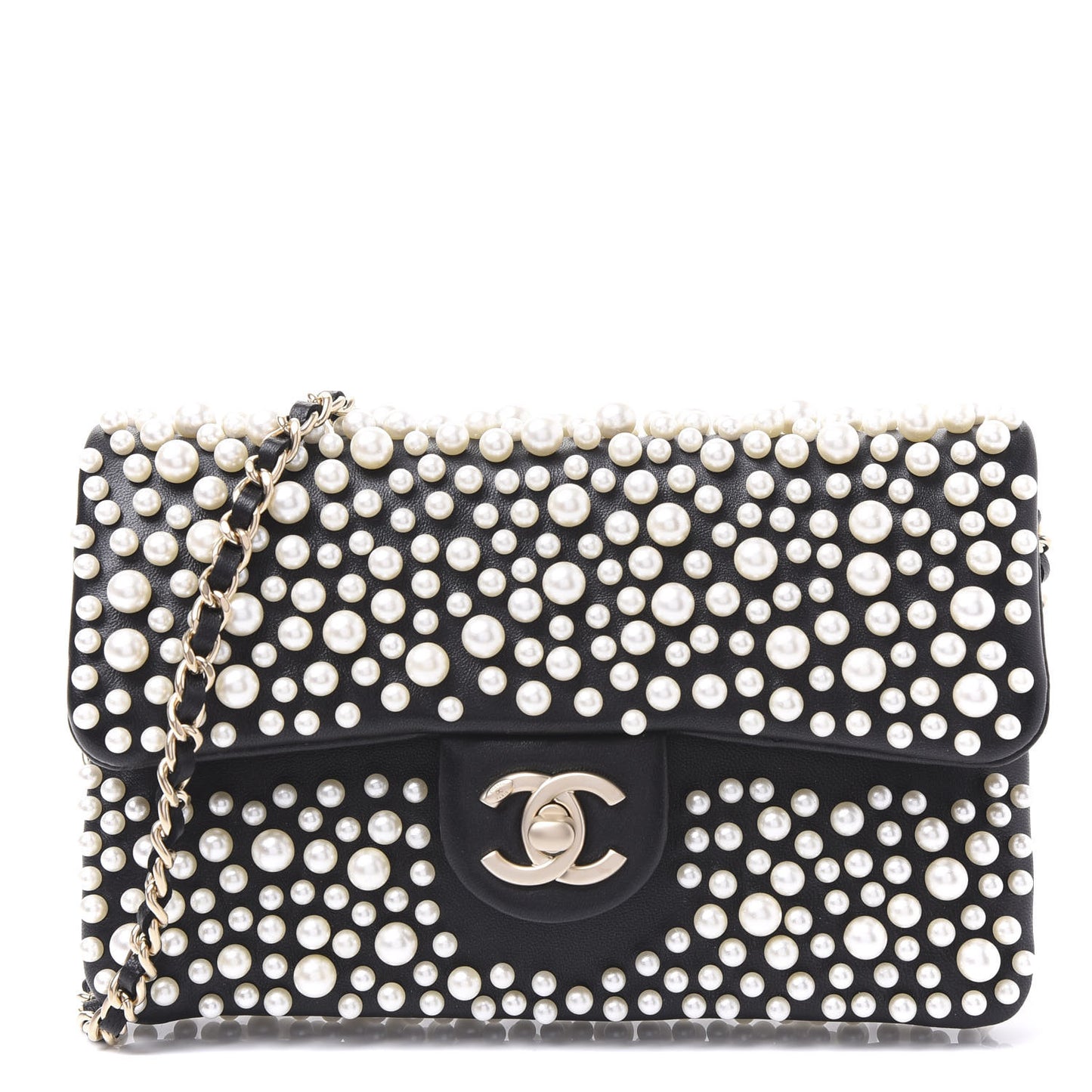 Lambskin Quilted Pearly Flap White