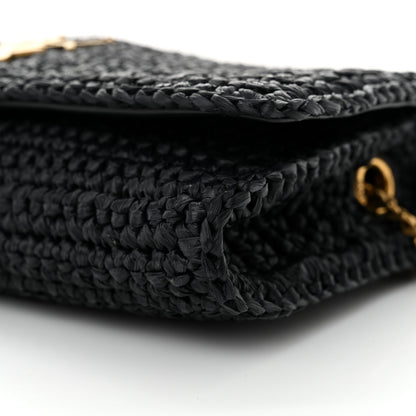 Saint Laurent Raffia Monogram Tassel Kate 99 Black 9 of 10