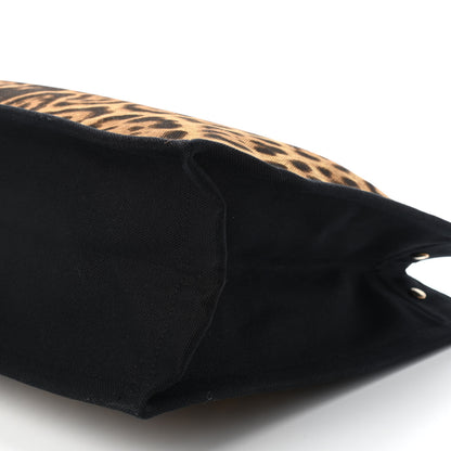 Saint Laurent Canvas Calfskin Leopard Print Rive Gauche Noe Tote Natural Black 8 of 8