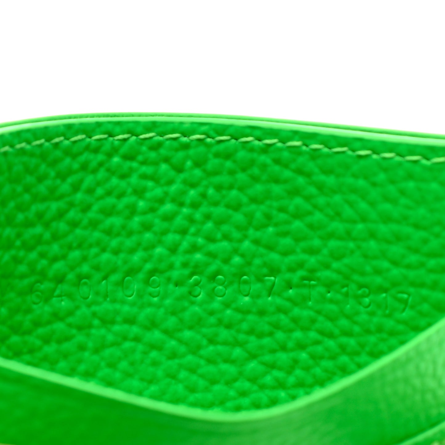 Grained Calfskin Neo Classic Card Holder Fluo Green