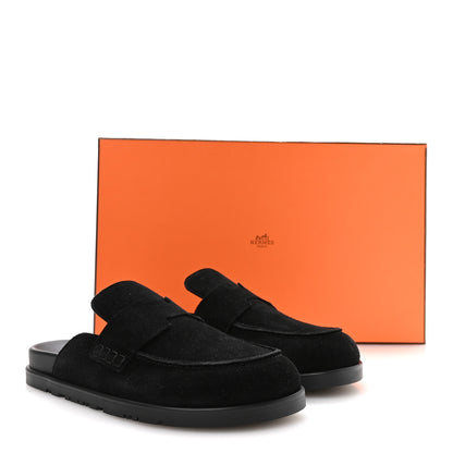 Hermes Suede Calfskin Go Mules 36.5 Black 9 of 9
