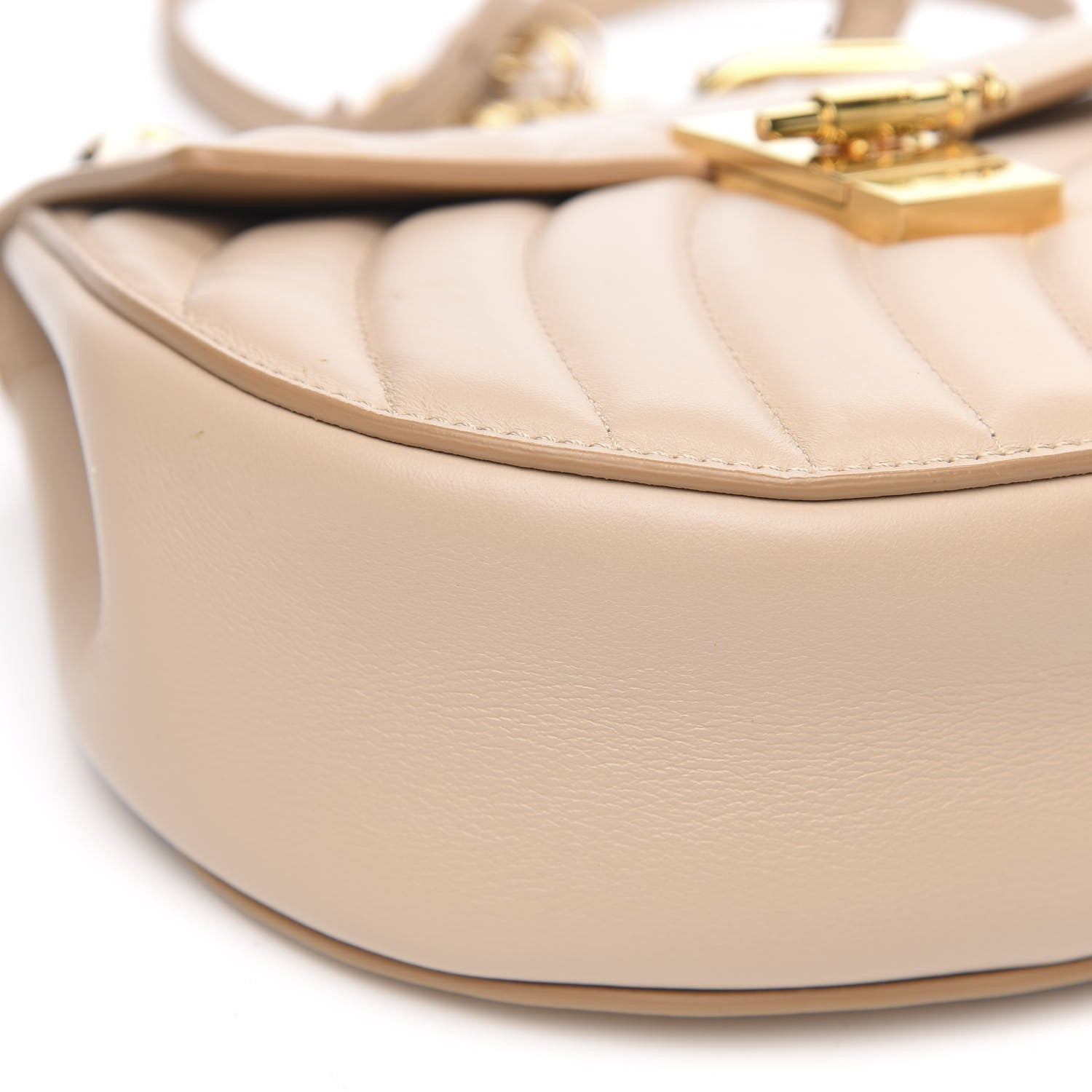 Chloe Calfskin Quilted Mini Drew Bijou Shoulder Bag Pearl Beige 8 of 11