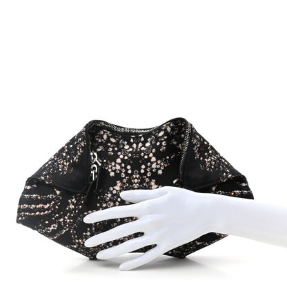 Alexander McQueen Silk Dandelion Print De Manta Clutch Black 2 of 8