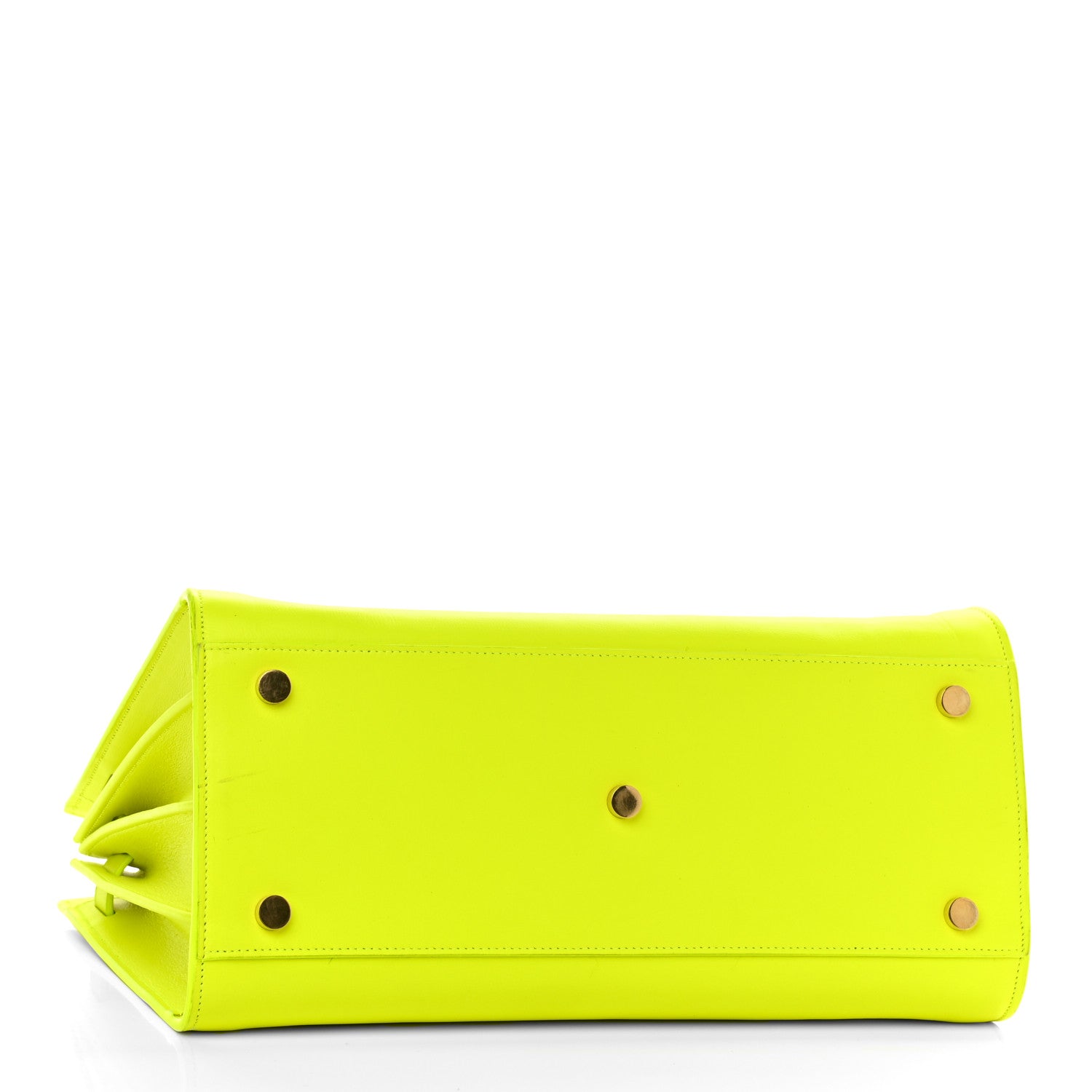 Saint Laurent Calfskin Small Sac De Jour Bag Neon Yellow 4 of 15