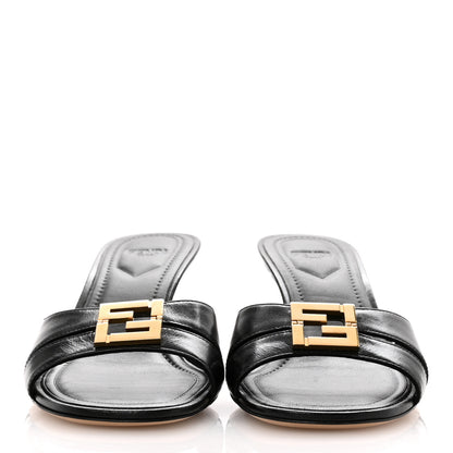 Fendi Vitello Cuoio FFold Sandals 38 Black 3 of 10