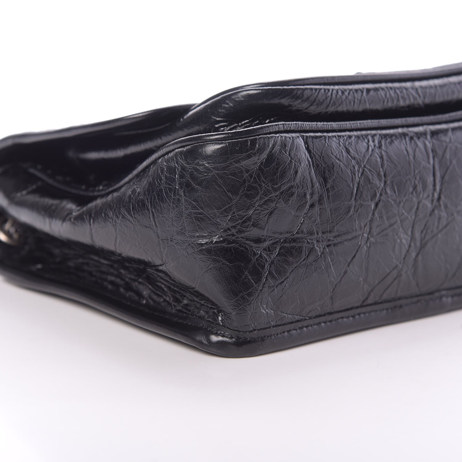 Saint Laurent Crinkled Calfskin Matelasse Monogram Baby Niki Chain Satchel Black 9 of 10