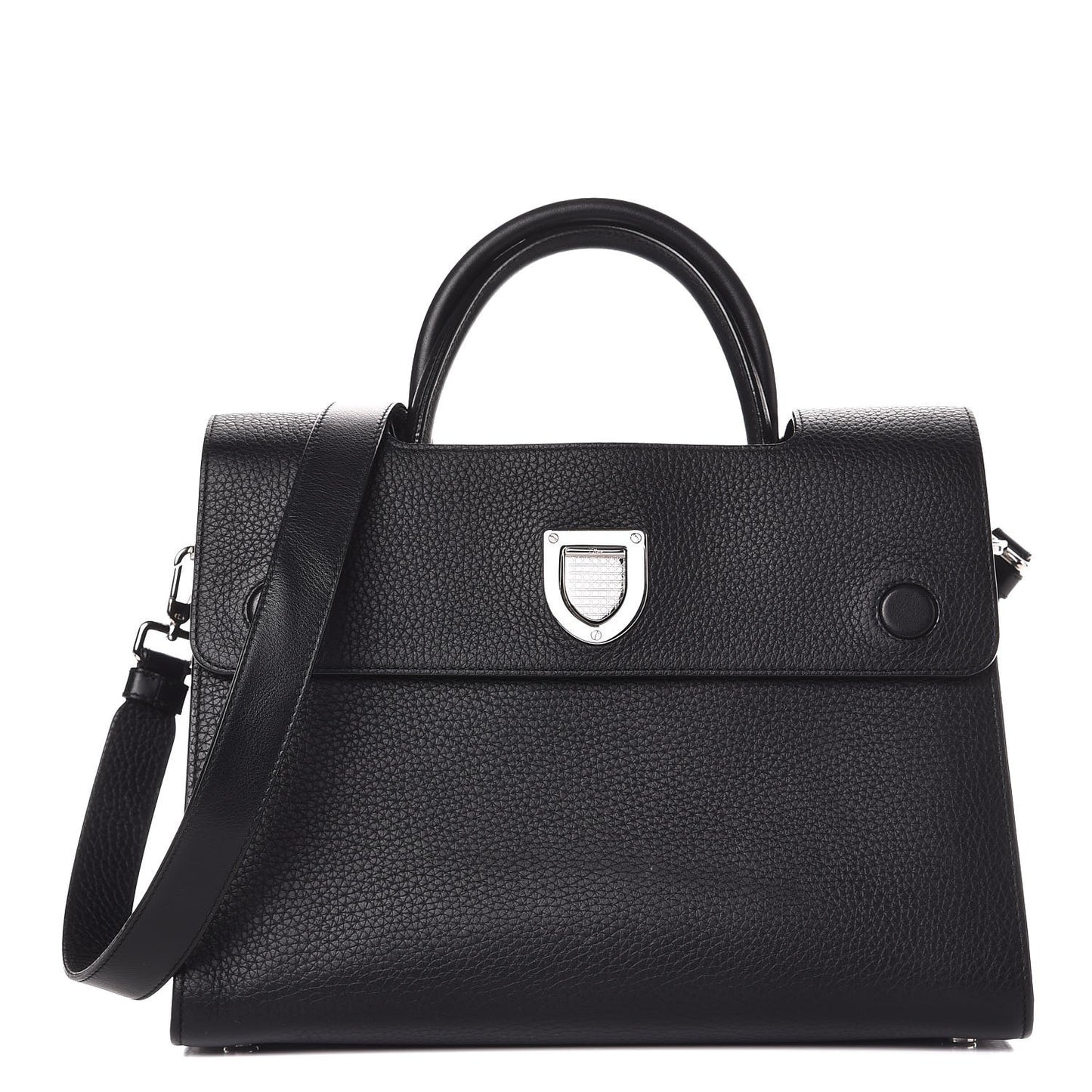 Grained Calfskin Medium Diorever Flap Black
