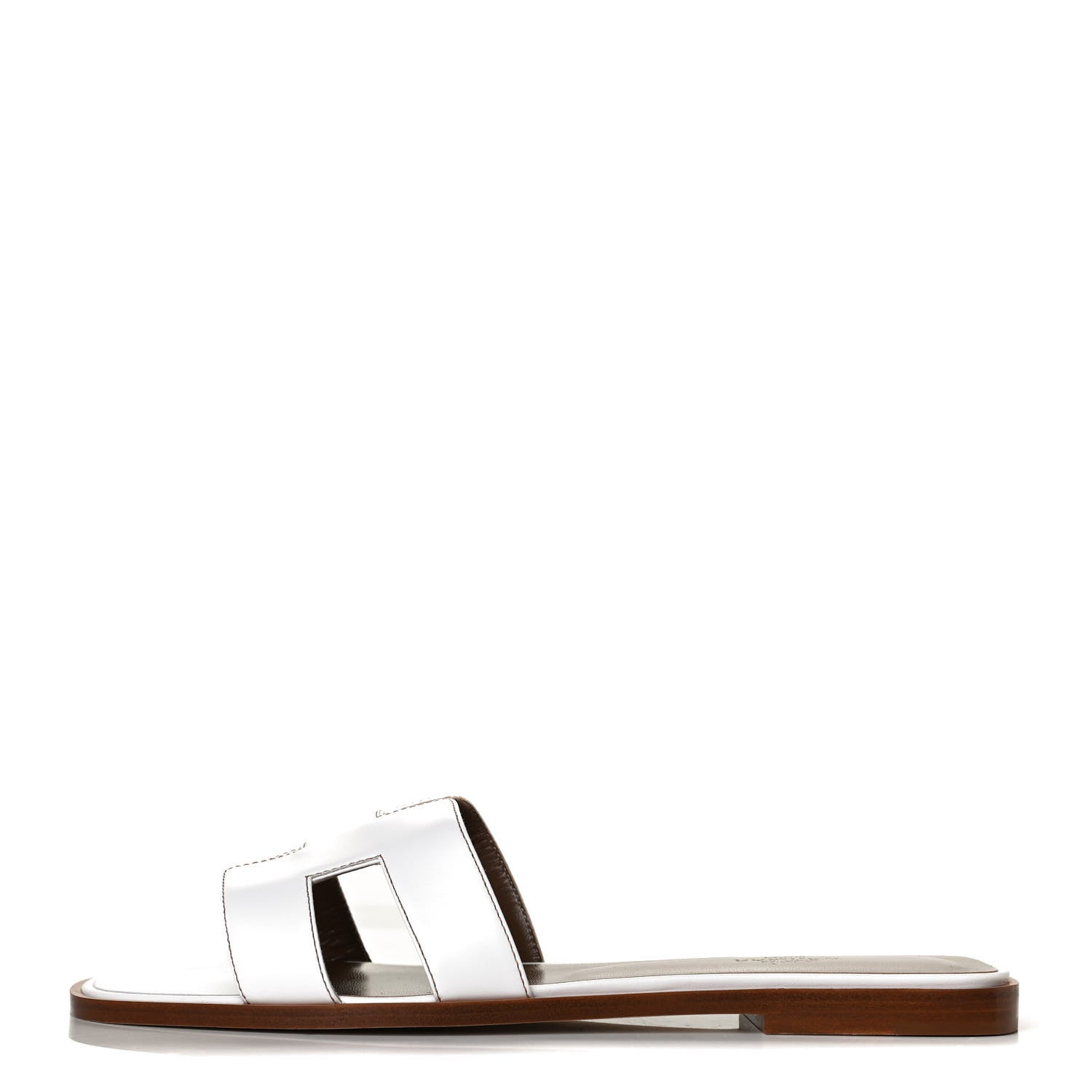 Hermes Box Calfskin Oran Sandals 40.5 White 1 of 10