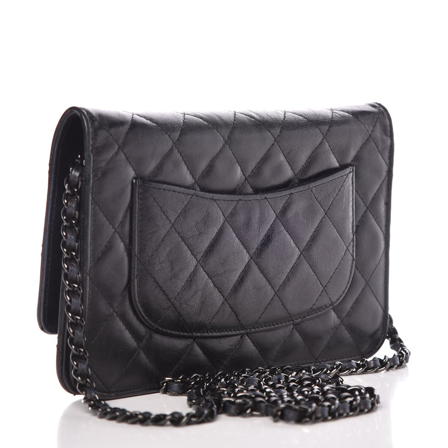 Aged Calfskin Quilted Reissue Wallet On Chain WOC So Black