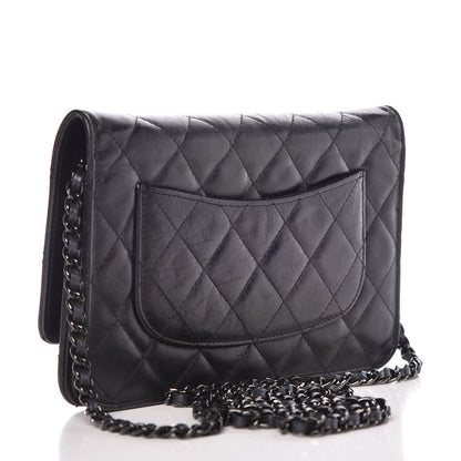 Chanel Aged Calfskin Quilted Reissue Wallet On Chain WOC So Black 3 of 9