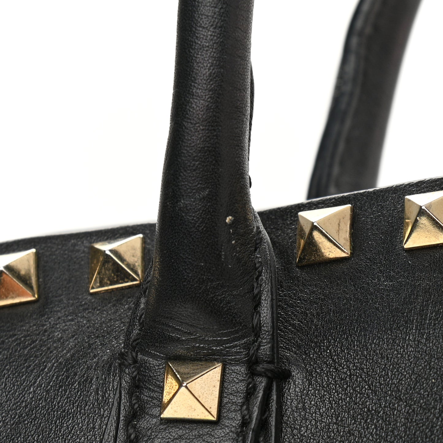 Vitello Rockstud Dome Shopper Black