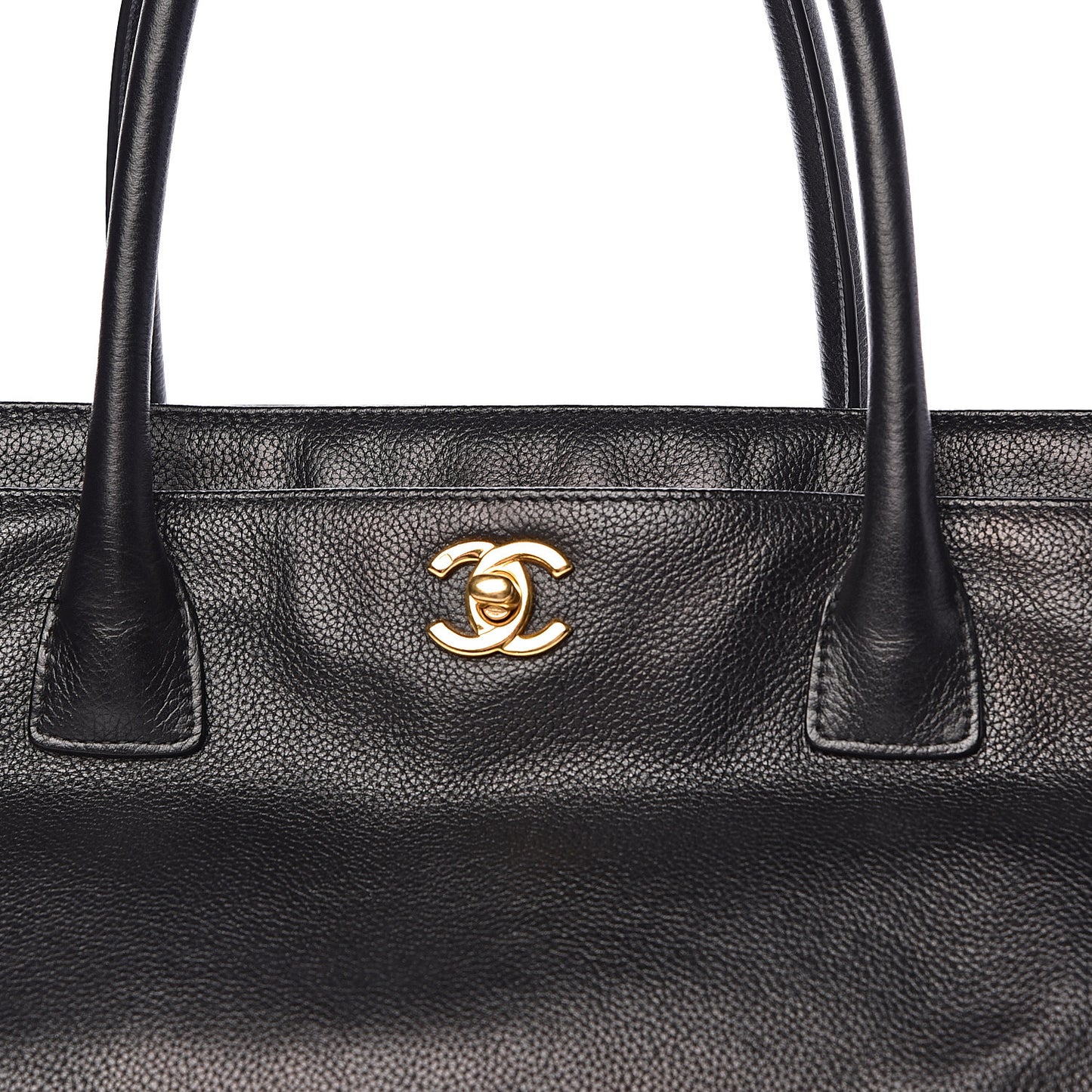 Calfskin Cerf Executive Shopper Tote Black
