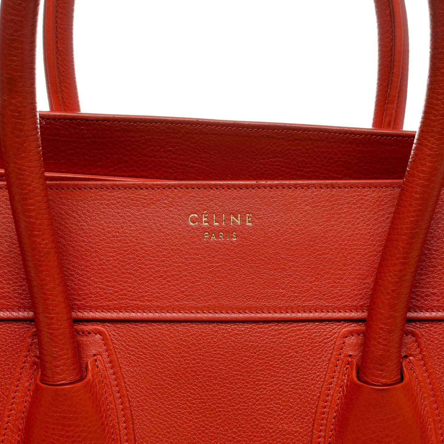 Drummed Calfskin Mini Luggage Coquelicot