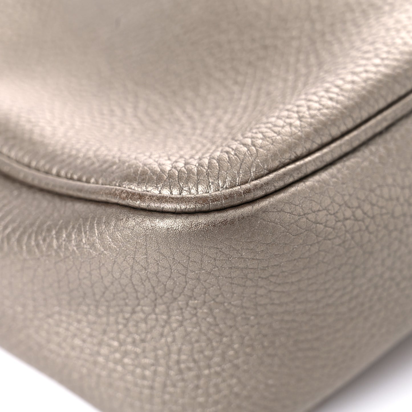 Metallic Pebbled Calfskin Small Soho Disco Bag Golden Beige