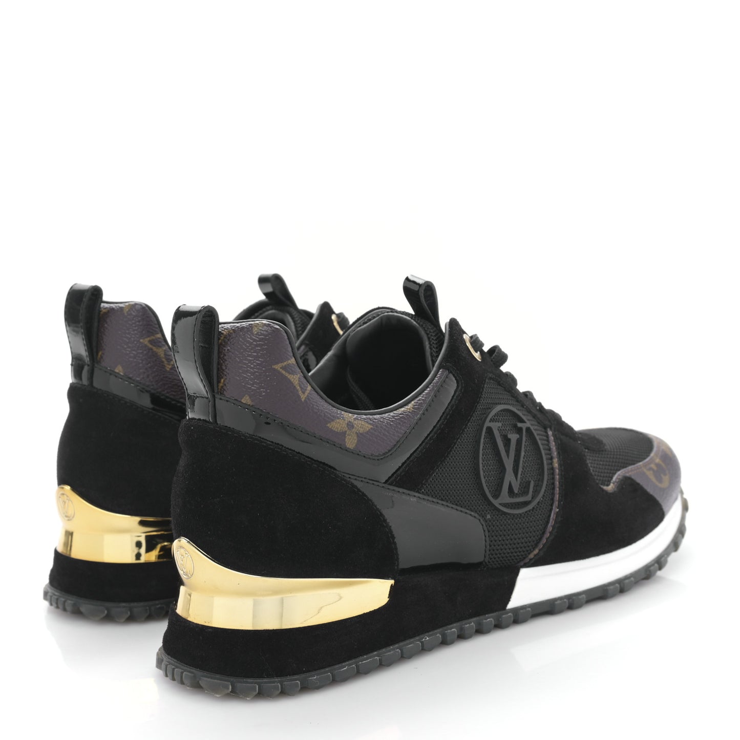 Suede Monogram Run Away Sneakers 39 Black