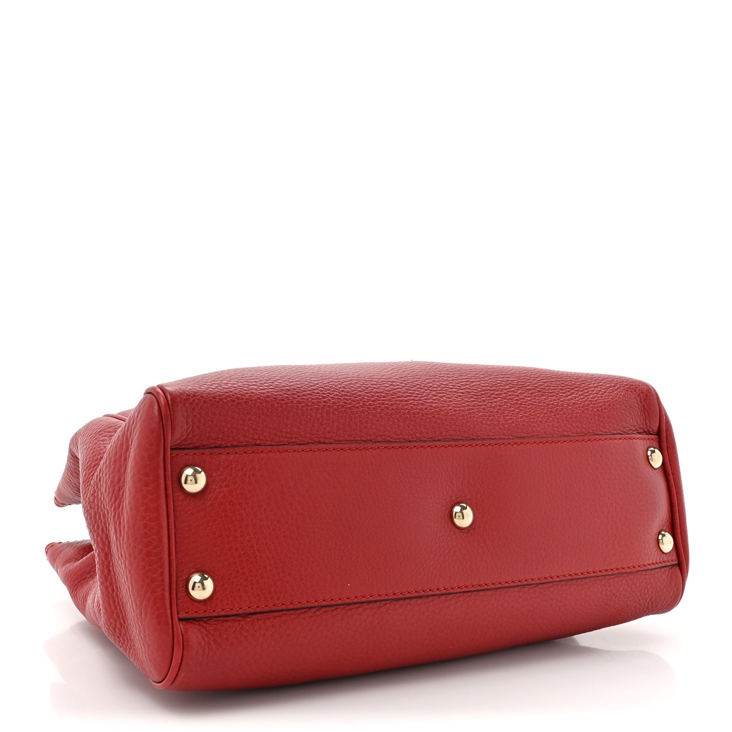 Calfskin Small Bamboo Shopper Tote Red