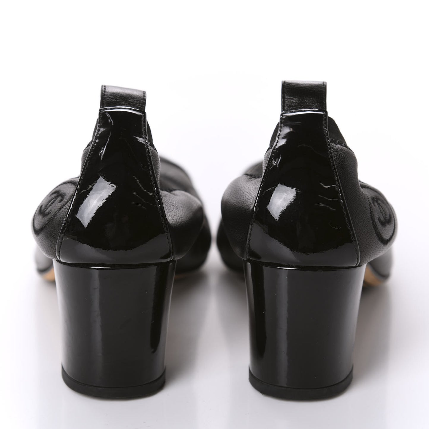 Lambskin Patent CC Elastic Pumps 36 Black