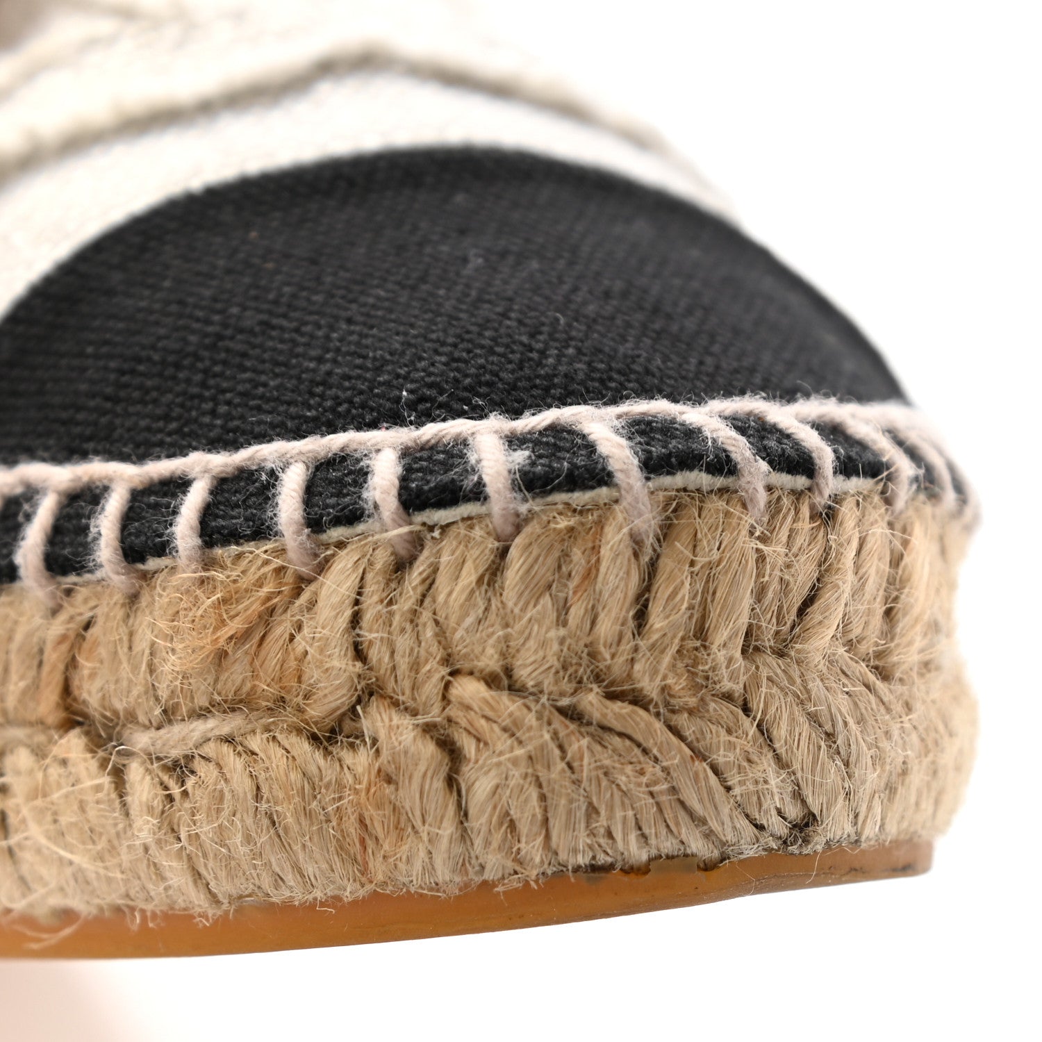 Chanel Linen CC Espadrilles 37 Beige Black 15 of 16