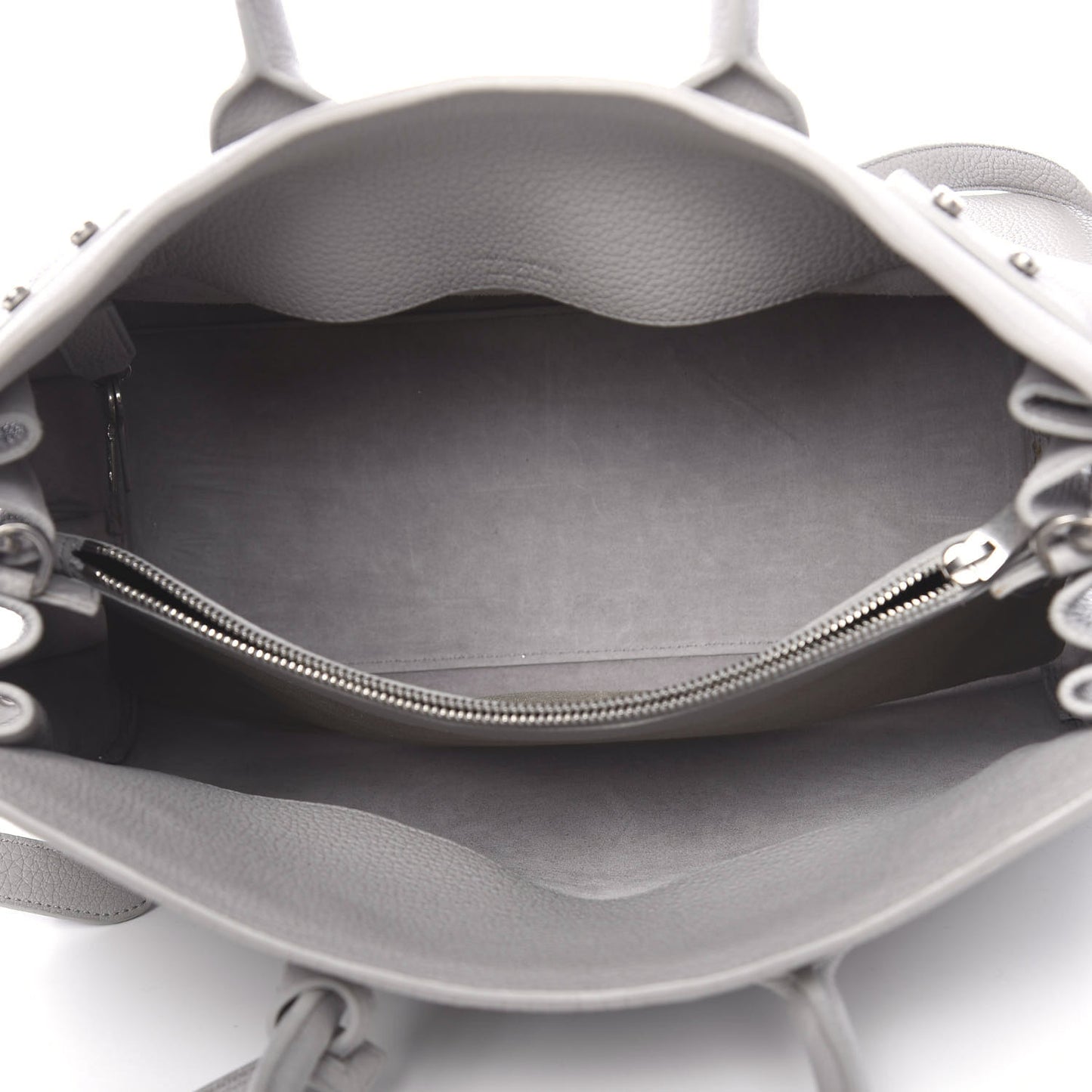 Grained Calfskin Small Supple Sac De Jour Grey
