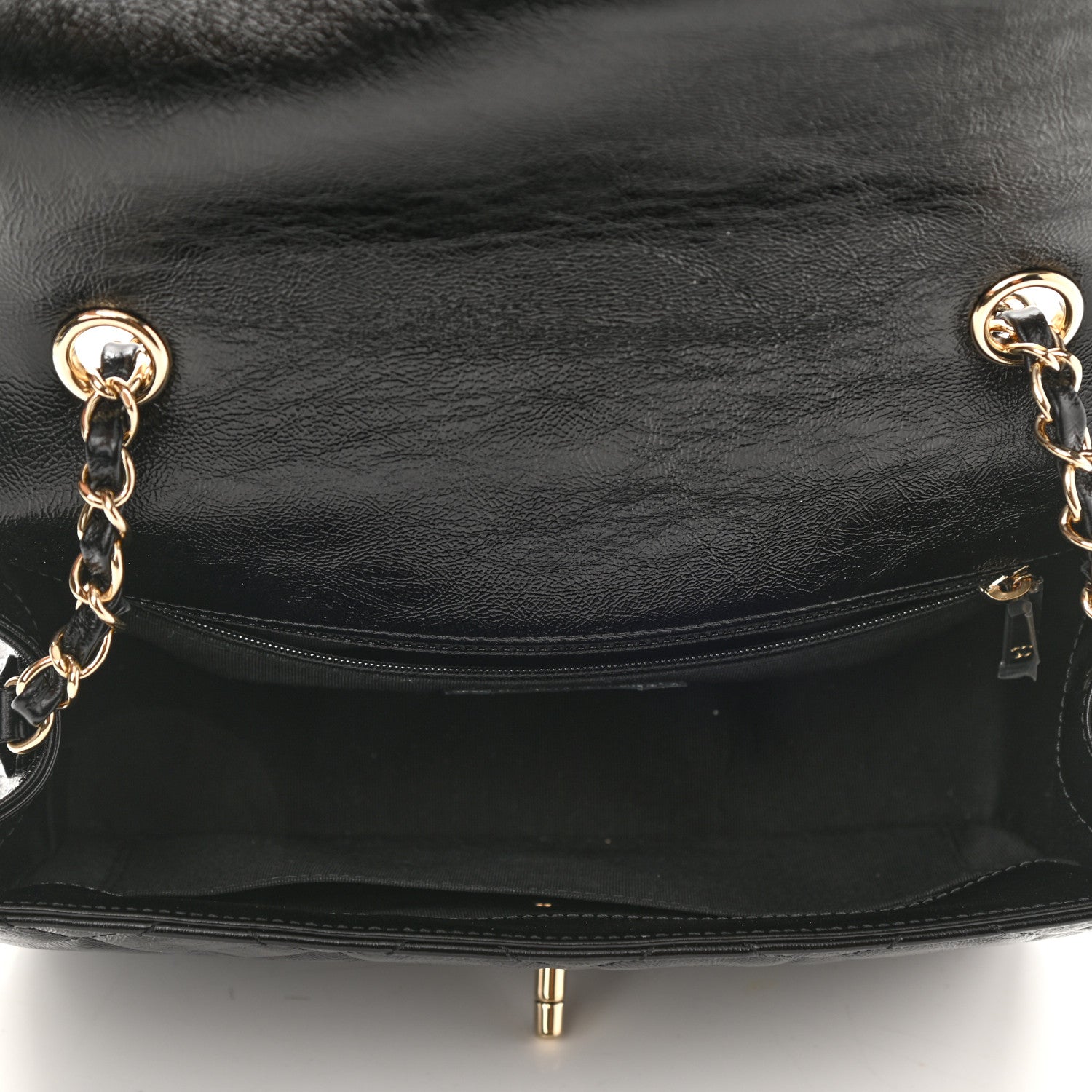 Chanel Crumpled Glazed Lambskin Quilted Small Flap Black 4 of 9