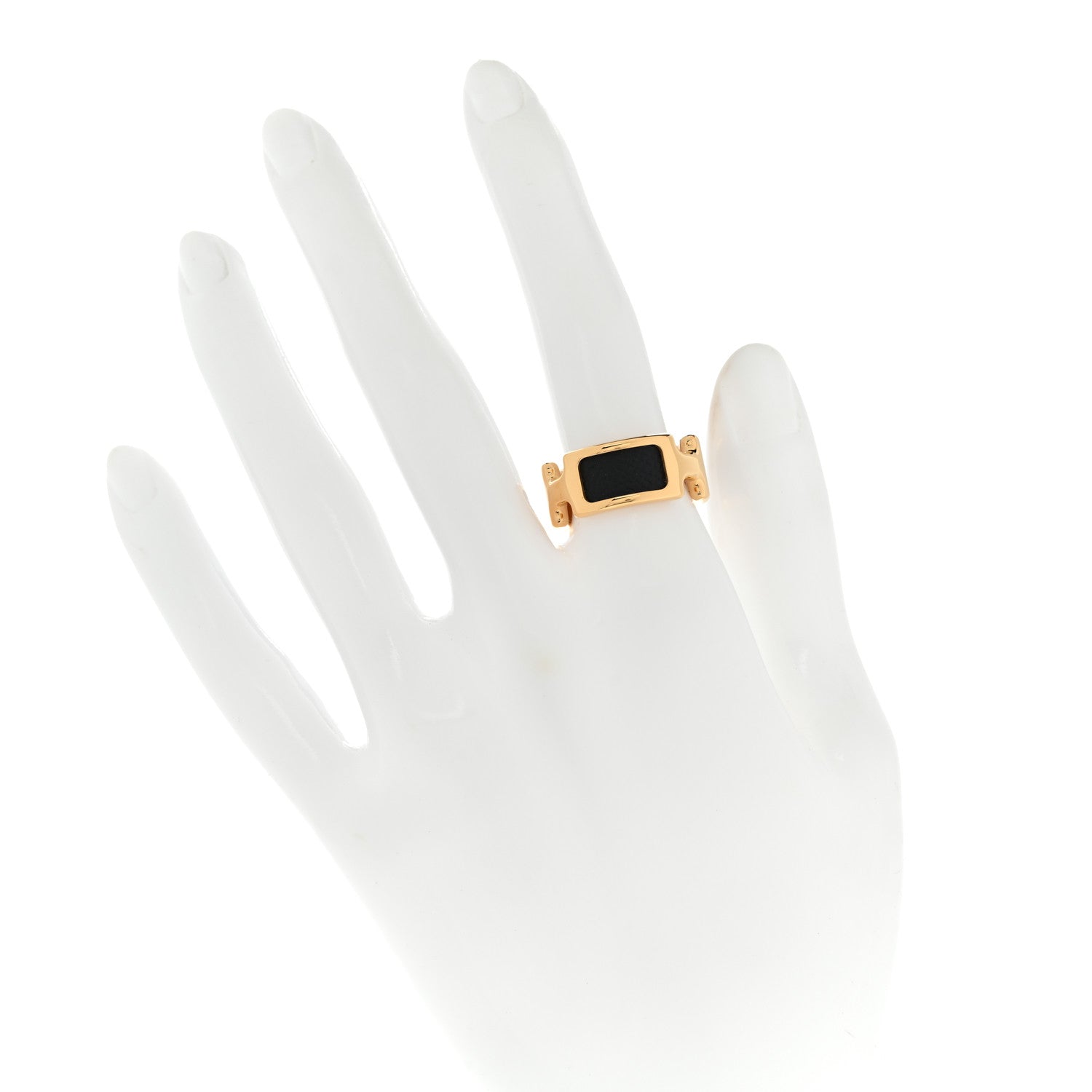 Hermes Madame Calfskin Small Olympe Ring S 52 6 Black 2 of 5