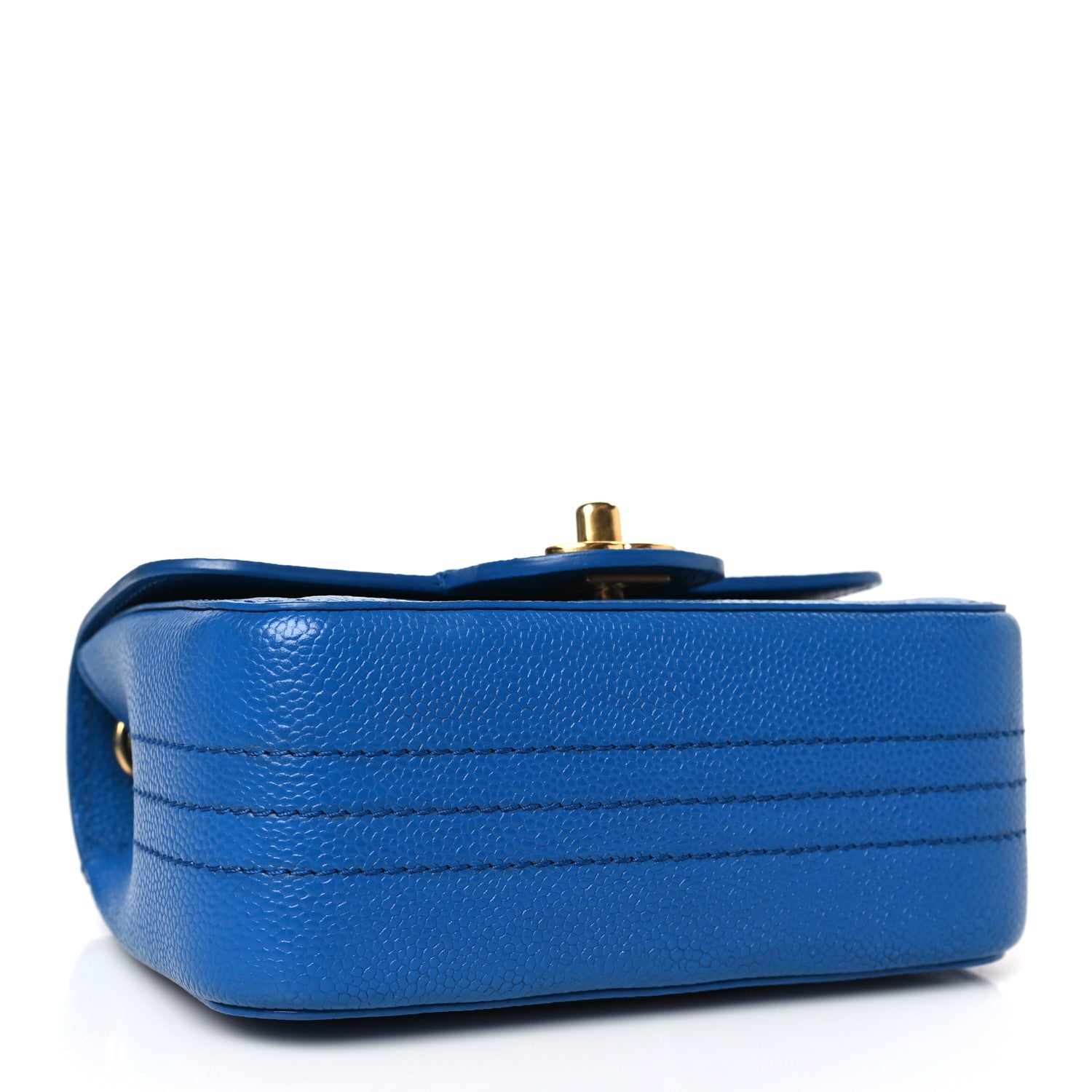 Chanel Grained Calfskin Mini Square Classic Pure Flap Blue 4 of 9