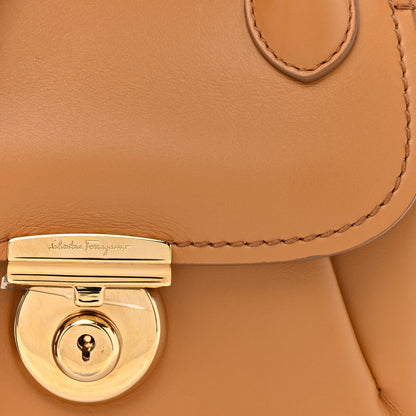 Salvatore Ferragamo Calfskin Small Fiamma Bag Brown 7 of 9