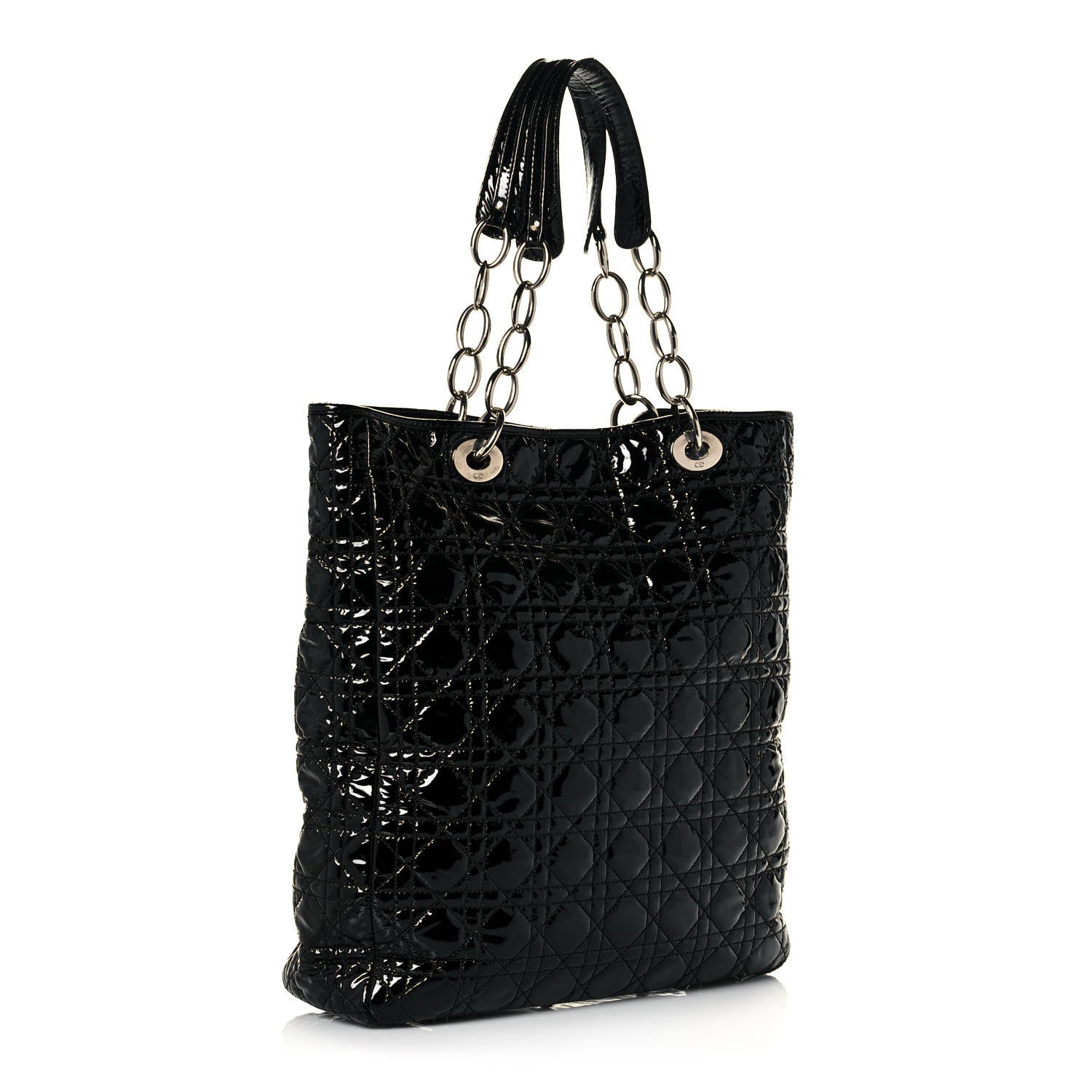 Christian Dior Patent Cannage Dior Soft Shopping Tote Black 3 of 14