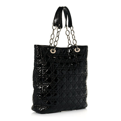 Christian Dior Patent Cannage Dior Soft Shopping Tote Black 3 of 14