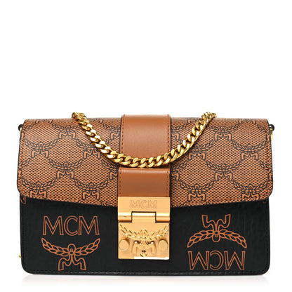 MCM Lauretos Visetos Monogram Mini Tracy Crossbody Bag Black 1 of 10