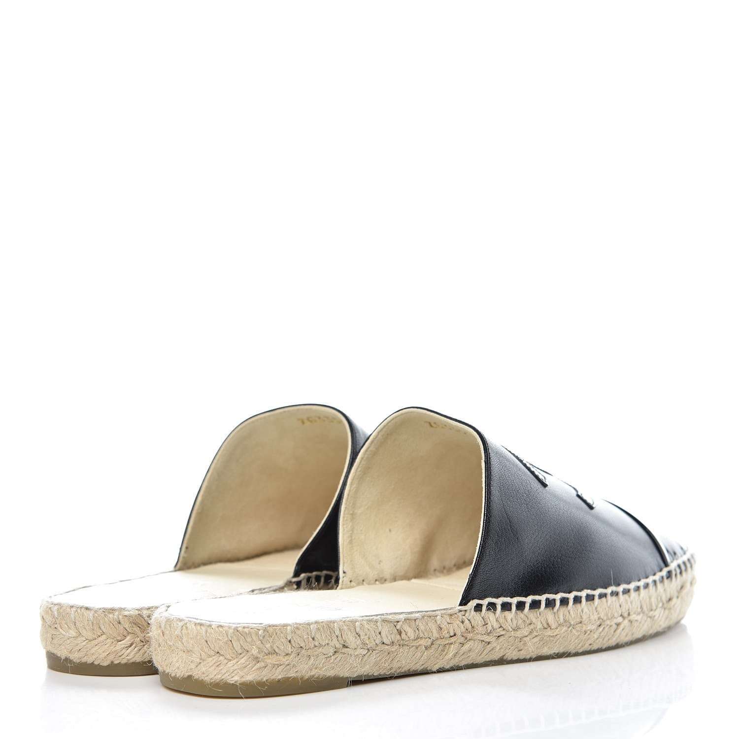 Chanel Iridescent Goatskin Patent CC Espadrille Mules 41 Black 4 of 11