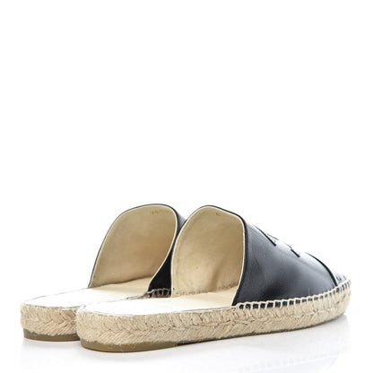 Chanel Iridescent Goatskin Patent CC Espadrille Mules 41 Black 4 of 11