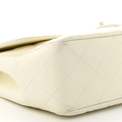 Chanel Caviar Quilted Jumbo Single Flap White 9 of 15