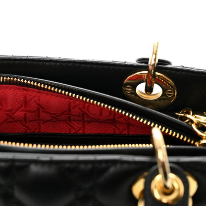 Christian Dior Lambskin Cannage Medium Lady Dior Black 11 of 11