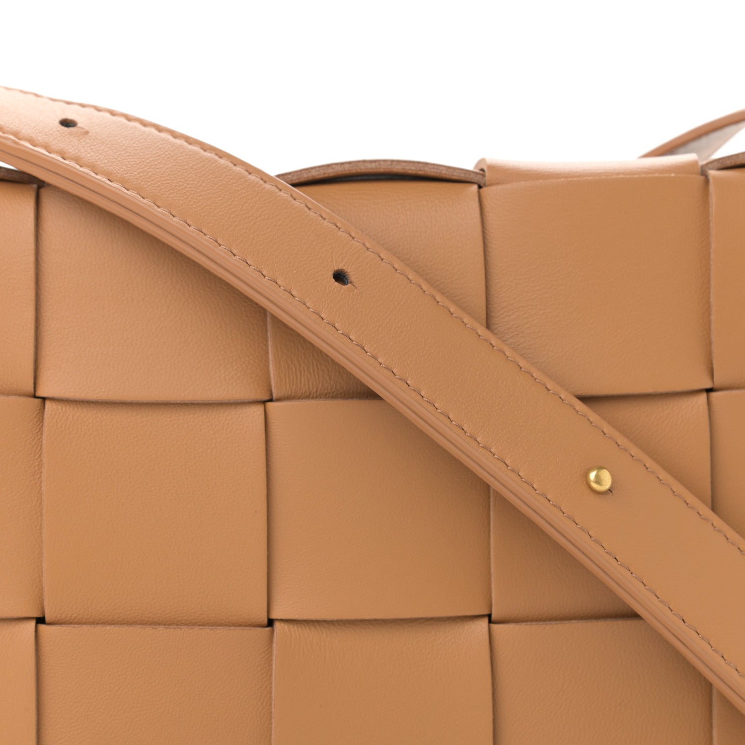 Bottega Veneta Lambskin Maxi Intrecciato Cassette Crossbody Bag Caramel 8 of 10